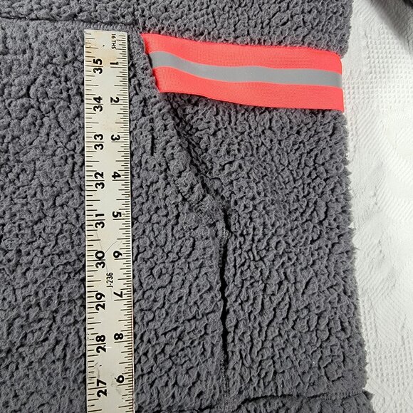 Express full zip hoodie deep pile sherpa front pockets safety stripe pink M/L - Picture 13 of 16